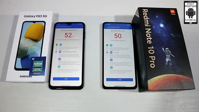 Antutu Benchmark & Storage Speed Test Samsung Galaxy M23 5G vs Redmi Note 10 Pro (2022) смотреть онлайн