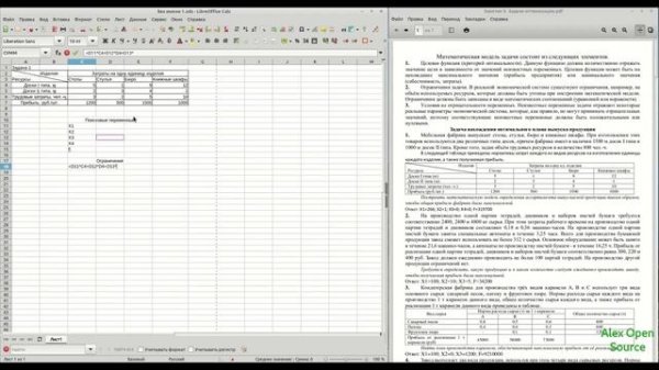 Задачи оптимизации в LibreOffice. Optimization tasks in LibreOffice