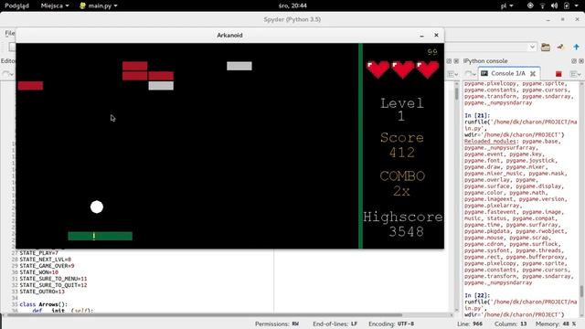 Arkanoid/Breakout Clone in PyGame смотреть онлайн