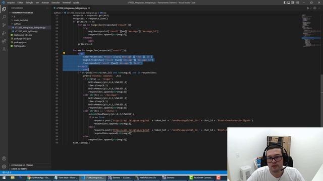 A melhor integração em Python: Telegram + CLP SIEMENS S7 1200 - Tia Portal V16 смотреть онлайн