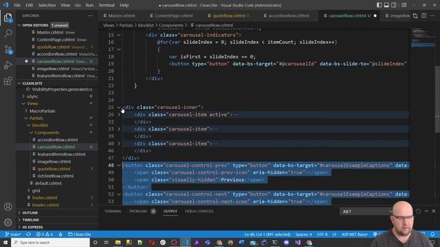 How to build a website with Umbraco 10 - Part 13 - Block List Bootstrap Carousel смотреть онлайн