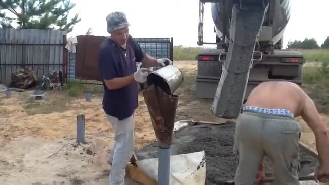 Заливка бетона в сваи дома d 11,5 (пос.Ковали г.Казань) смотреть онлайн