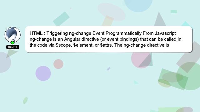 HTML : Triggering ng-change Event Programmatically From Javascript смотреть онлайн