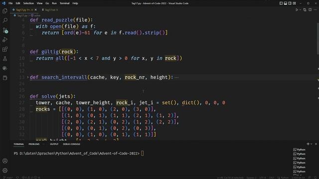 Advent of Code 2022 in Python, Tag 17 смотреть онлайн