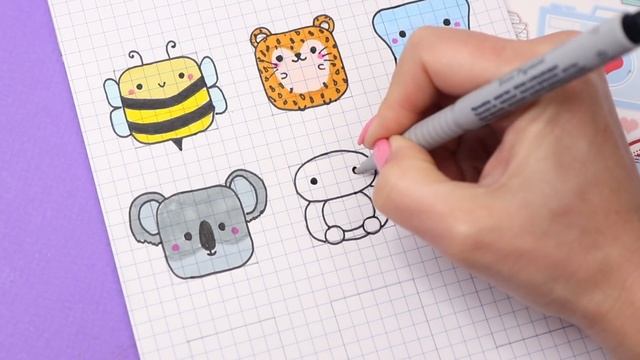 10 Квадратных животных ПО КЛЕТОЧКАМ! Часть 5. Простые рисунки смотреть онлайн