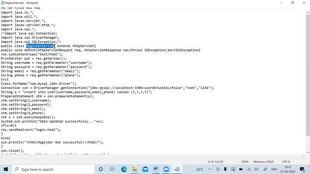 wt#78 | Registration form using HTML+Servlet+JDBC+MySQL | Insert data into database using a servlet смотреть онлайн