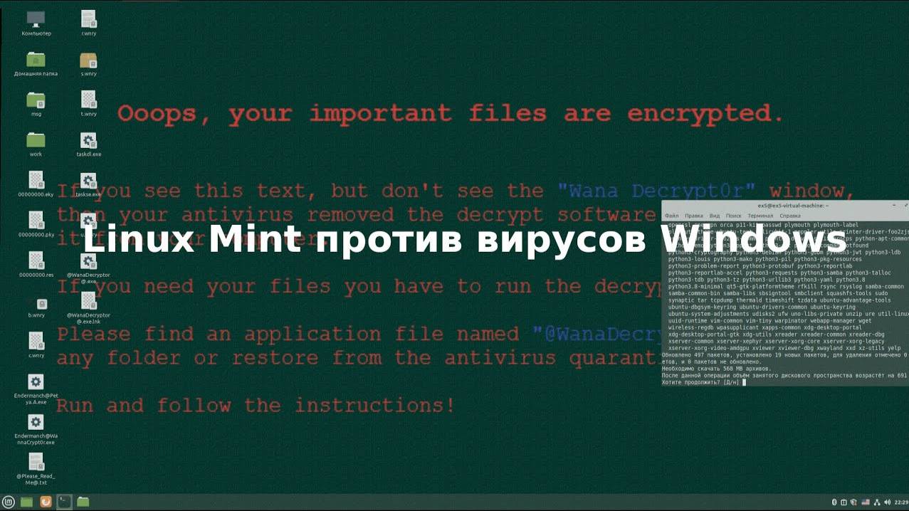 Linux Mint VS Вирусы Windows смотреть онлайн