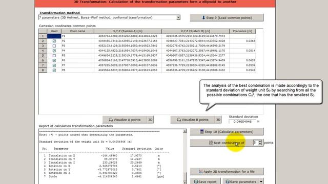 The calculation of transformation parameters for common points смотреть онлайн