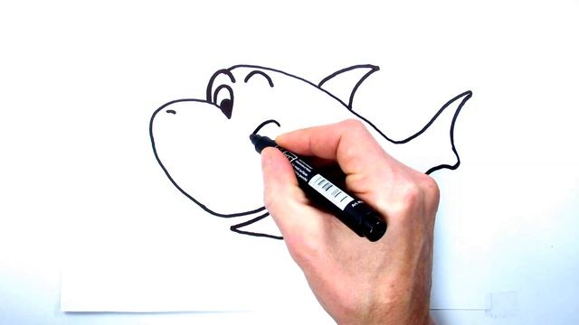 How to draw a cute shark | Drawing for children | Coloring book for children #53 смотреть онлайн