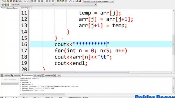 Bubble Sort | Bubble Sort using Array C++ | C++ Programming Tutorial for Beginner