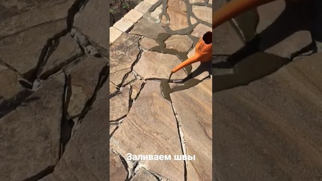 Монтаж природного камня Луганский песчаник