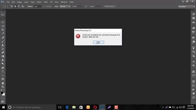 [Solved]Could not complete the command because the scratch disks are full. смотреть онлайн