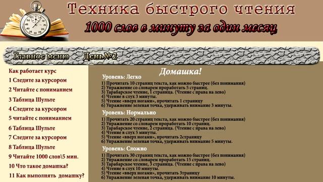 Быстрое чтение -- День 2 смотреть онлайн