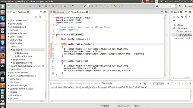 Prog. Project - Ellipse Area, Perimeter & JUnit Test Class (Java) смотреть онлайн