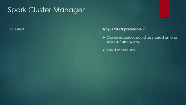SparkCluster managers and why we use YARN as a spark cluster manager смотреть онлайн