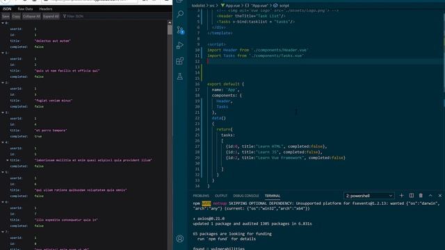 Calling a Task List API with Axios смотреть онлайн