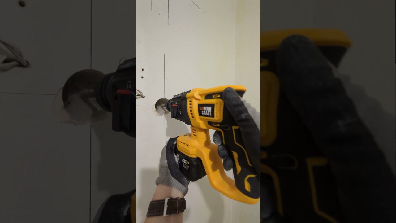 Сквозное отверстие в бетоне под домофон. Тестируем аккумуляторный инструмент MANCRAFT C Wildberries