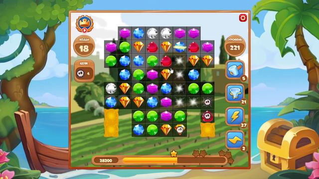 Как пройти уровень 221 игры Сокровища Пиратов смотреть онлайн