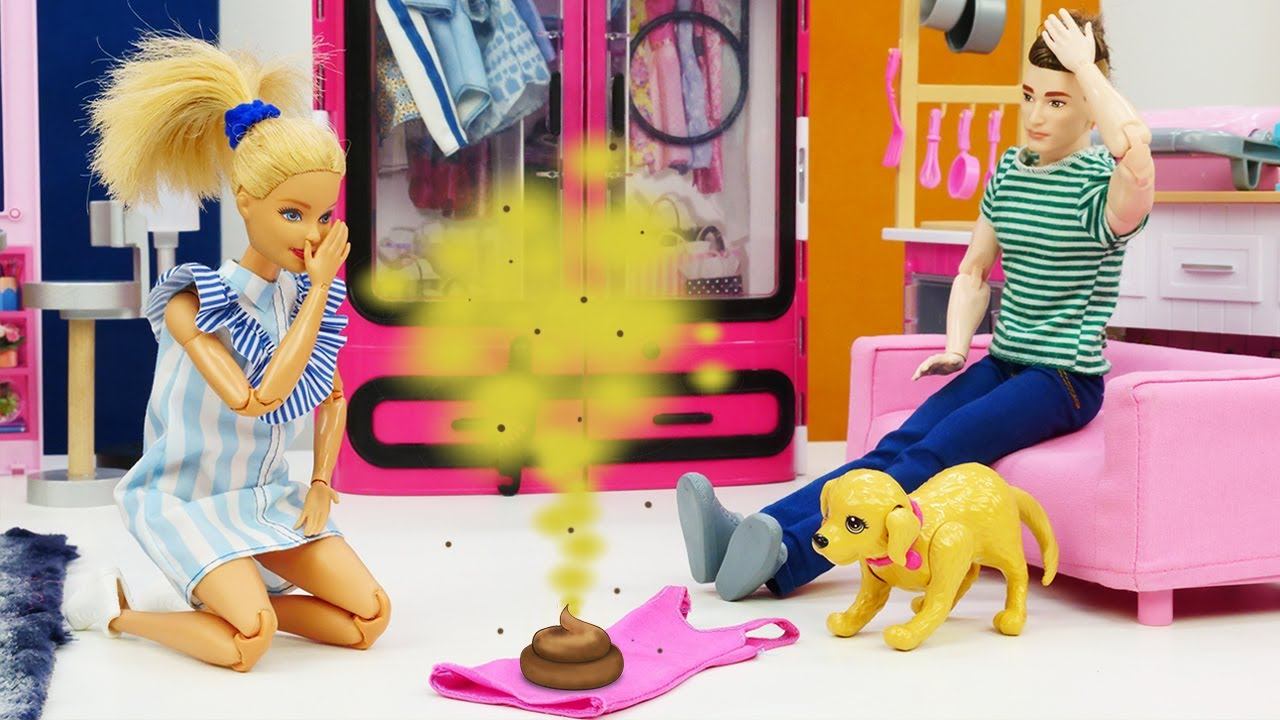 Барби ругает Кена, потому что он не убирается дома. Видео для девочек про жизнь куклы Барби смотреть онлайн