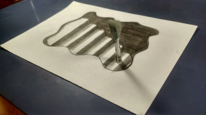 Рисуем лестницу в подземелье 3д иллюзию.