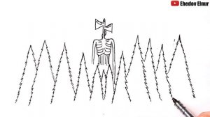 Как нарисовать Сиреноголового в лесу | Siren head Art |SCP 6789 | Рисунки