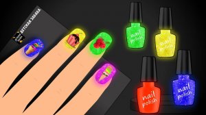 Мультики для детей, детский маникюр для девочек, учим цвета на английском языке