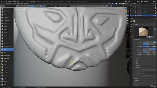 Blender - Fantasy Axe - Sculpting - 05. Using Mask Brushes.mp4