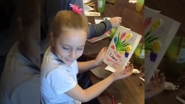 Мастер-класс для детей «Подарок Маме на 8марта» в студии 1000КАРТИН смотреть онлайн