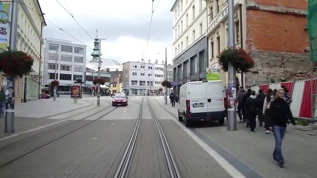 Tram line [5], Bratislava, Slovakia, in cab view, part.3 смотреть онлайн