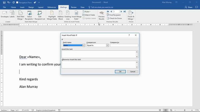Word Mail Merge: If Then Else Rule for Conditional Paragraphs смотреть онлайн