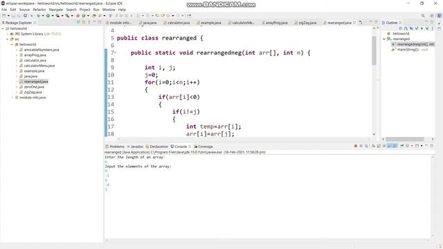 Java Program to rearrange Negative and Positive no s in an Array Part 3 смотреть онлайн