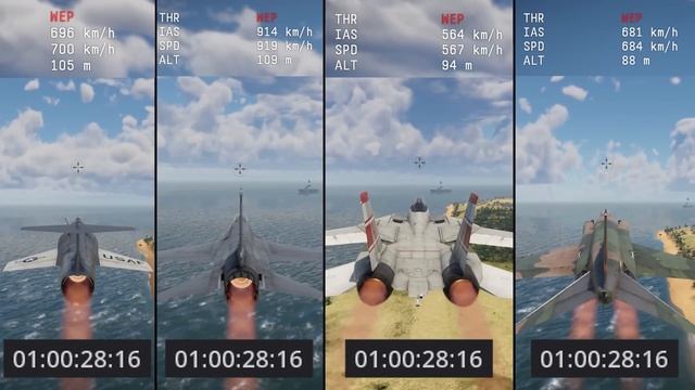 0 kmh to Mach 1 F 16 vs F 104C vs F 14A vs F 4E in War Thunder Apex Predators смотреть онлайн
