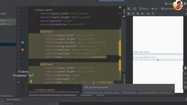 EditText in Android (Tamil) | Get form data in Java | Change line color, hint color [PART-8] смотреть онлайн