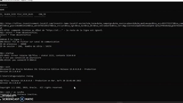 Oracle, restore/recover case 1: The controlfile is lost