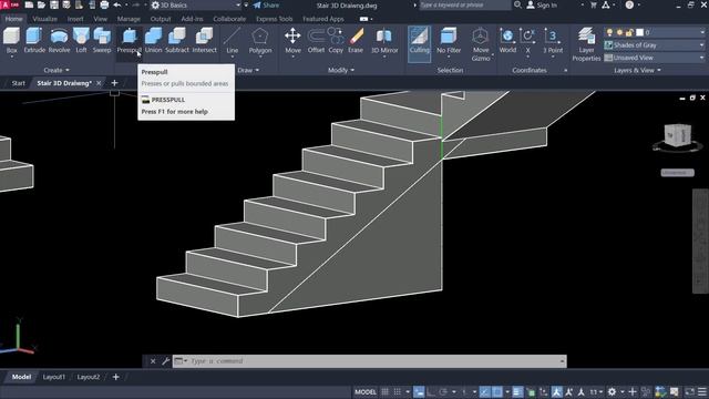 3D Stairs in AutoCAD 3D | All Types U shape, L Shape, C Shape Stairs смотреть онлайн