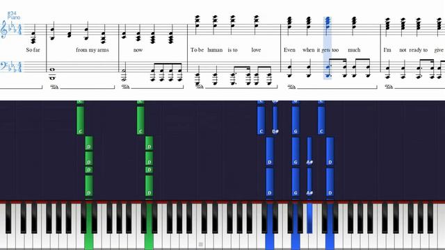 Sia ft. Labrinth - (Wonder Woman) To Be Human - Piano Tutorial (w/ Sheets) смотреть онлайн