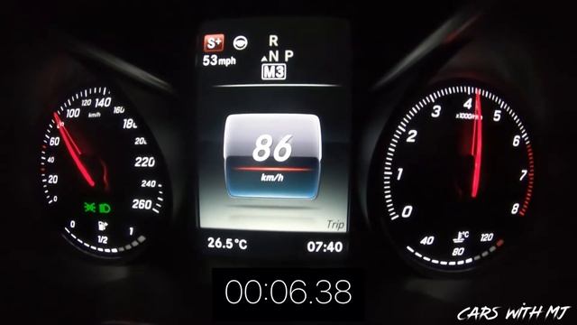 Mercedes Benz W205 0 - 100 Km/h ACCELERATION (156 BHP )