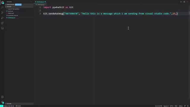 How to send WhatsApp messages from Python using visual studio code. смотреть онлайн