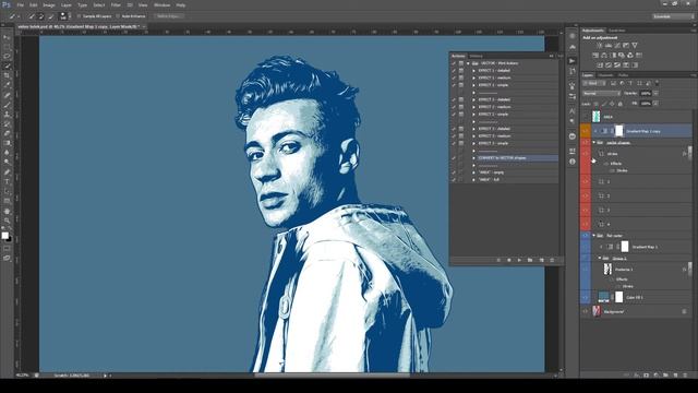 Transform photo into vector graphic in Photoshop - Vector Photoshop Action Tutorial смотреть онлайн