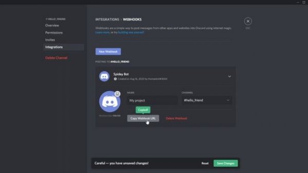 How to get a Webhook URL on Discord