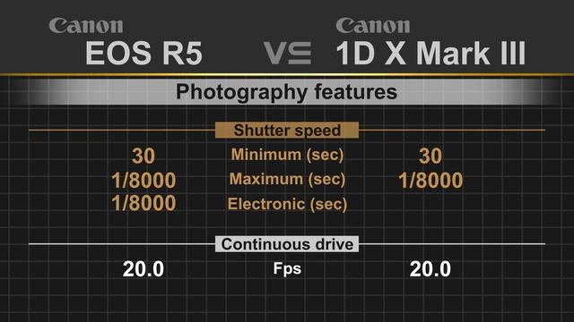 Canon EOS R5 vs Canon EOS 1D X Mark III смотреть онлайн
