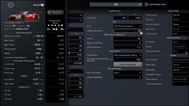Gran Turismo 7 GT-R Nismo GT500 800PP setup смотреть онлайн