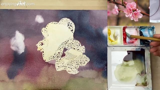 Watercolor painting of Cherry Blossom смотреть онлайн