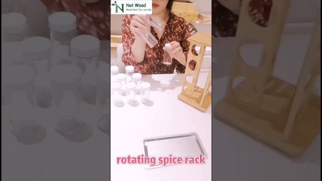 Bamboo Spice Rack With Glass Jars смотреть онлайн