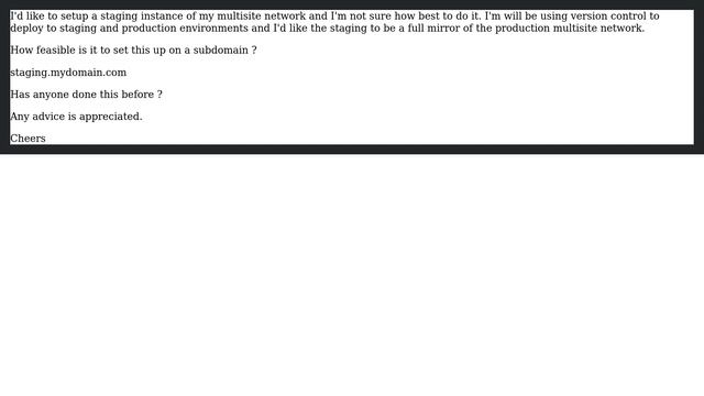 Wordpress: Staging setup for multisite installation смотреть онлайн