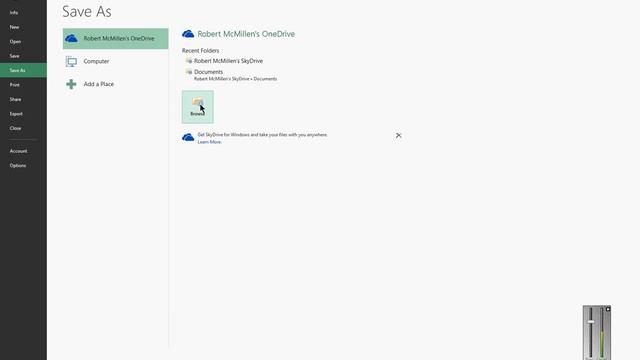 How to save a document to One Drive in Microsoft Excel 2013 смотреть онлайн