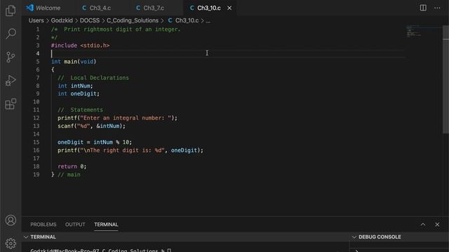 Print the Right Most Digit of an integer number (modulus operation) | C Programming | смотреть онлайн