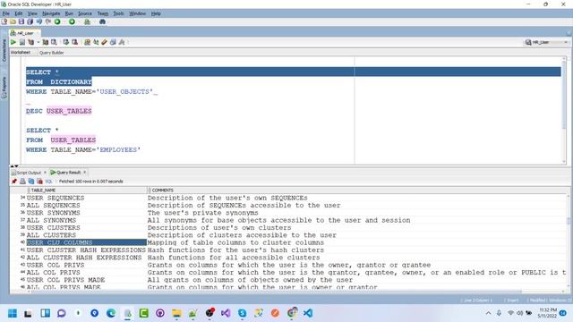 Oracle - How to use DICTIONARY|| user tables || user table's columns || user table's constraints смотреть онлайн