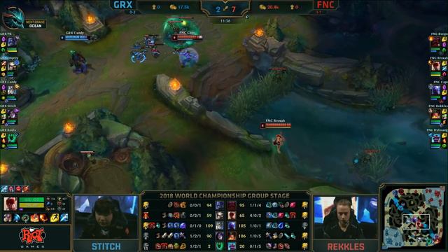 GRX vs FNC | Day 4 Group Stage S8 LoL Worlds 2018 | Fnatic vs G-Rex смотреть онлайн