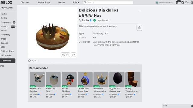 Как Получить?ШАПКУ-ПИРОГ в Роблокс Инвентарь БЕСПЛАТНО смотреть онлайн